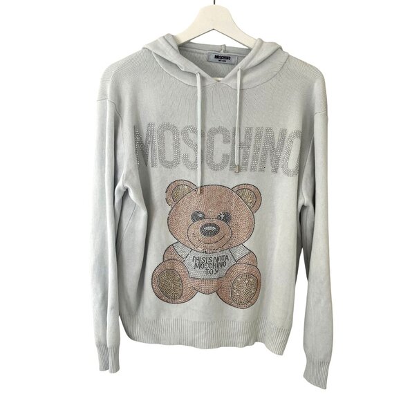 Moschino Sweaters - Moschino Milano Hoodie Sweater Sz M-L‎ Rhinestones Casual Designer Athleisure